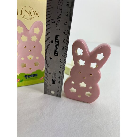 Lenox Pink Peeps Bunny Tea Light Holder With Box - Picture 2 of 5
